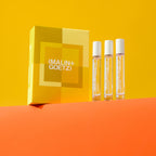 naughty, nice and neat holiday set includes leather eau de parfum. 0.33 fl. oz. / 10ml, cannabis eau de parfum. 0.33 fl. oz. / 10ml, dark rum eau de parfum. 0.33 fl. oz. / 10ml